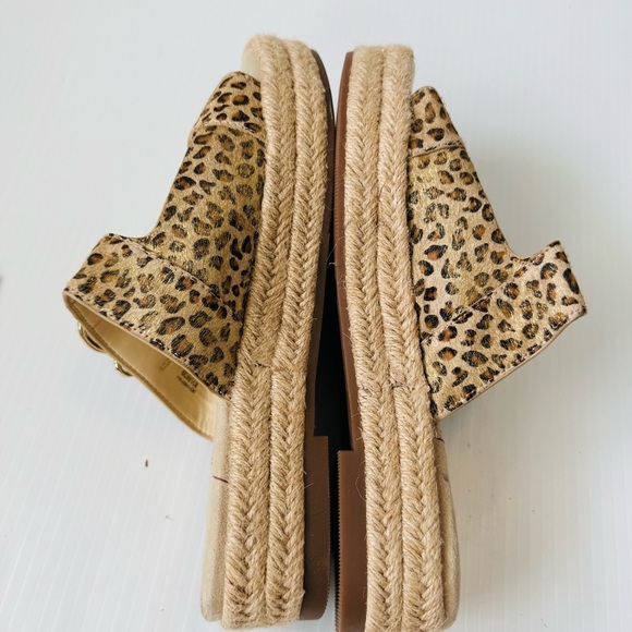 🆕 Sole Society leopard print cow hair upper platform espadrille sandals size 8.5 - Picture 6 of 11